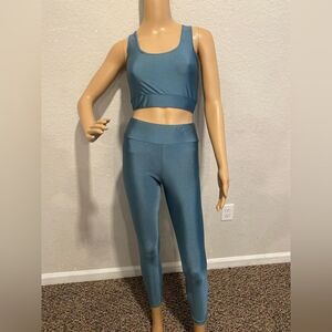 Teal blue|satin|Legging set 